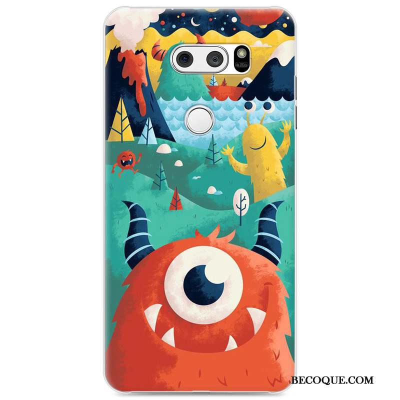 Lg V30 Tendance Protection Coque De Téléphone Dessin Animé Peinture Bleu