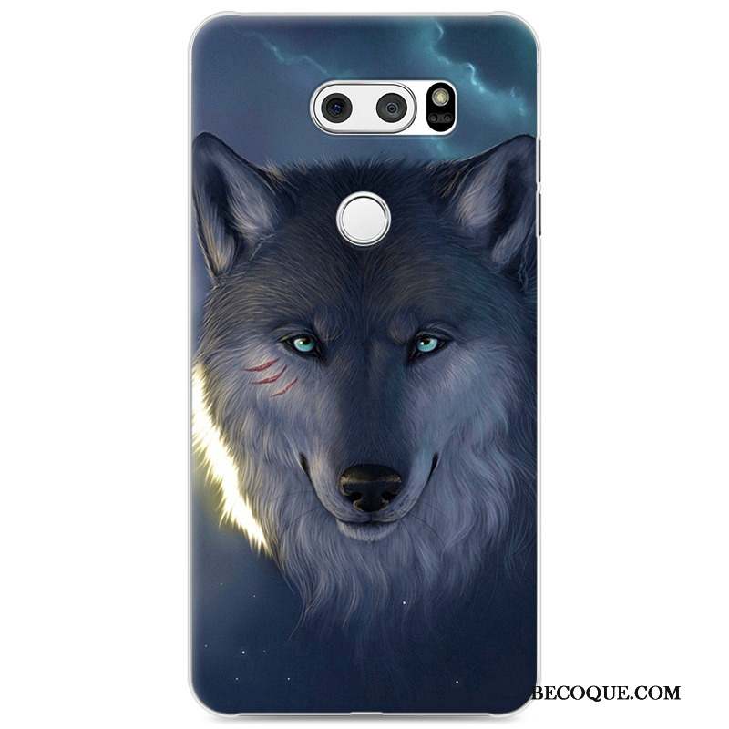 Lg V30 Tendance Protection Coque De Téléphone Dessin Animé Peinture Bleu