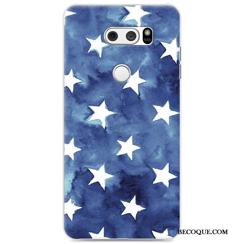 Lg V30 Tendance Protection Coque De Téléphone Dessin Animé Peinture Bleu