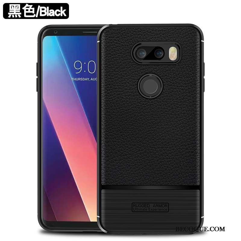 Lg V30 Tout Compris Incassable Coque De Téléphone Fluide Doux Étui Rouge