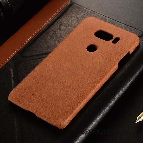 Lg V30 Très Mince Coque De Téléphone Business Tendance Protection Cuir Véritable