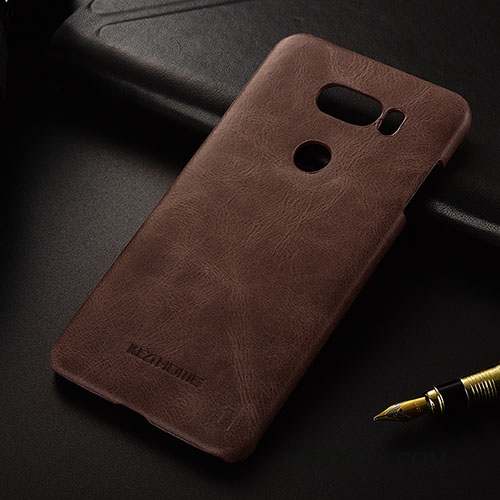 Lg V30 Très Mince Coque De Téléphone Business Tendance Protection Cuir Véritable