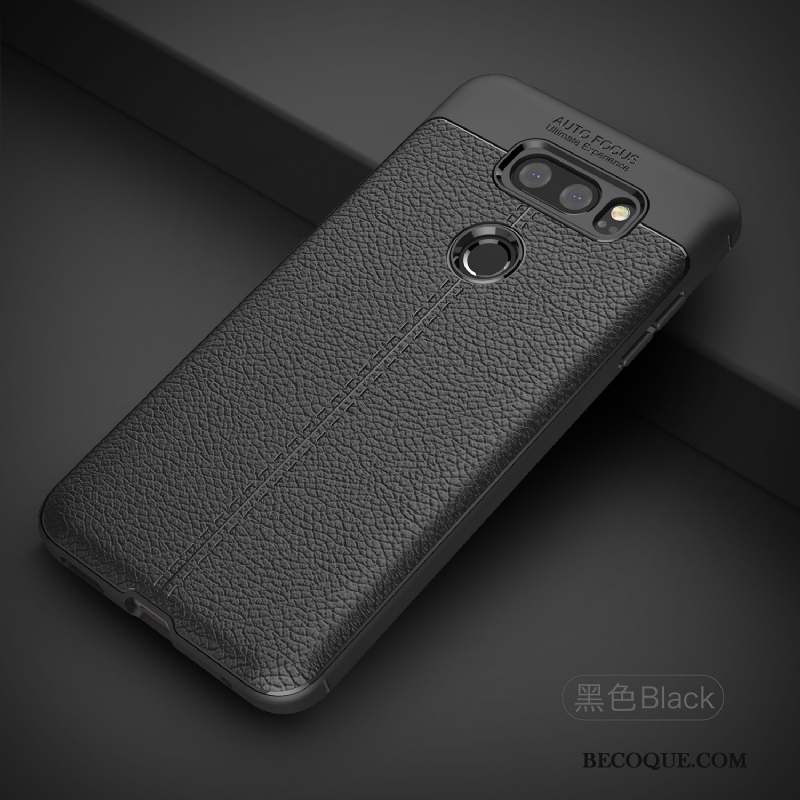 Lg V30 Très Mince Coque De Téléphone Noir Fluide Doux Étui Tout Compris