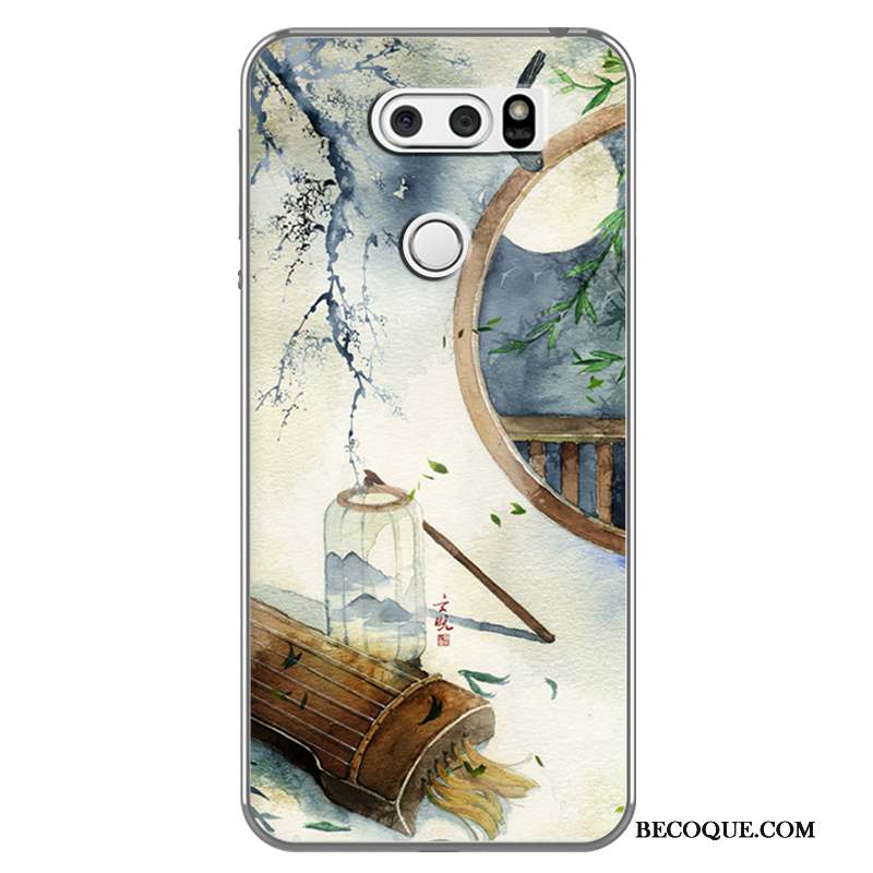 Lg V30 Téléphone Portable Créatif Fluide Doux Coque De Téléphone Encre Personnalité