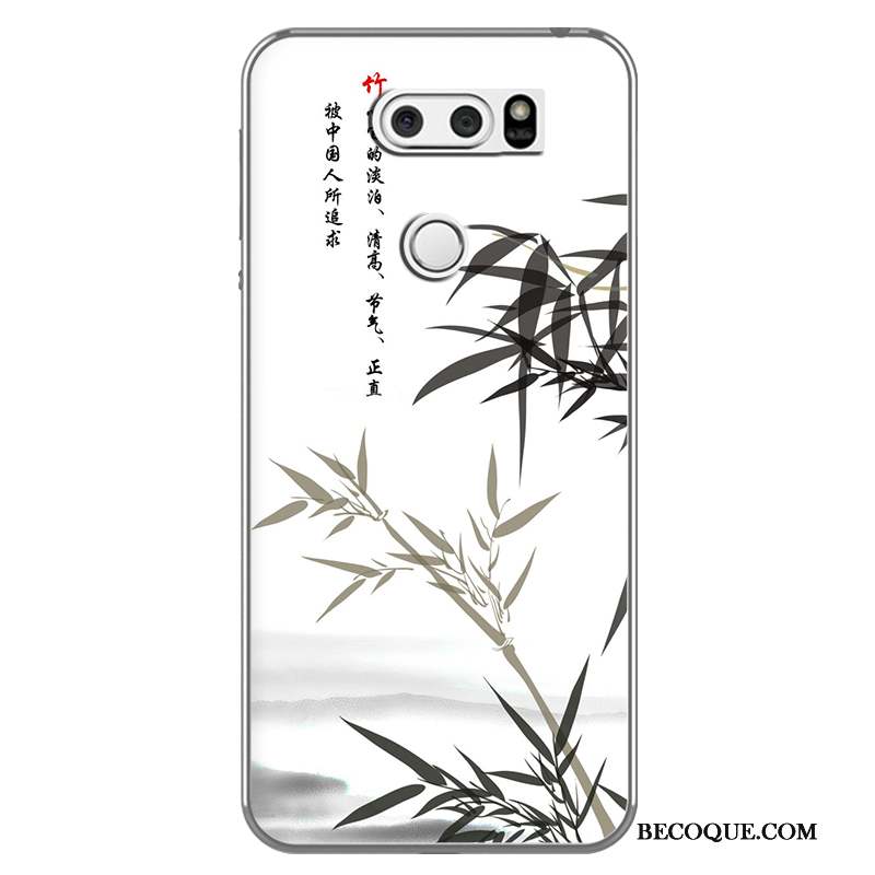 Lg V30 Téléphone Portable Créatif Fluide Doux Coque De Téléphone Encre Personnalité