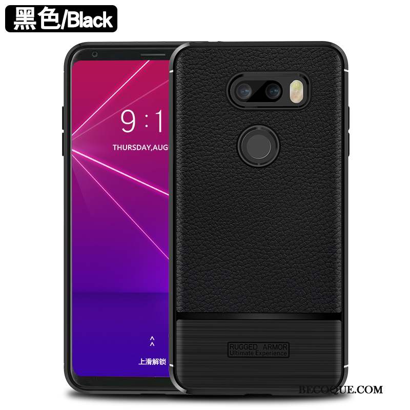 Lg V30s Tinq Coque De Téléphone Tout Compris Fluide Doux Gris Modèle Fleurie Silicone