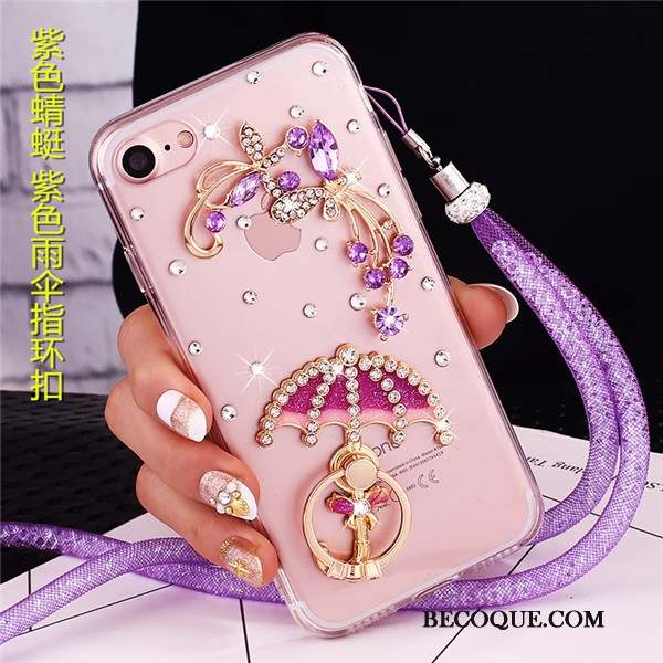 Lg V30s Tinq Violet Strass Incassable Étui Coque De Téléphone