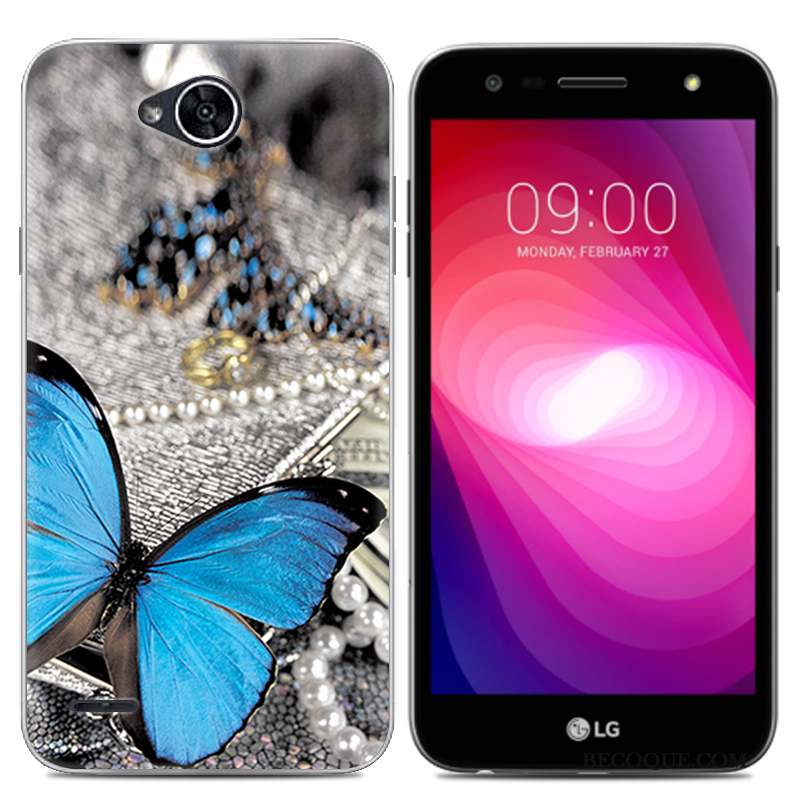 Lg X Power 2 Coque Fluide Doux Téléphone Portable Transparent Tendance Peinture Blanc