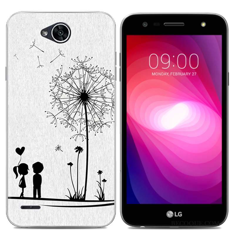 Lg X Power 2 Coque Fluide Doux Téléphone Portable Transparent Tendance Peinture Blanc