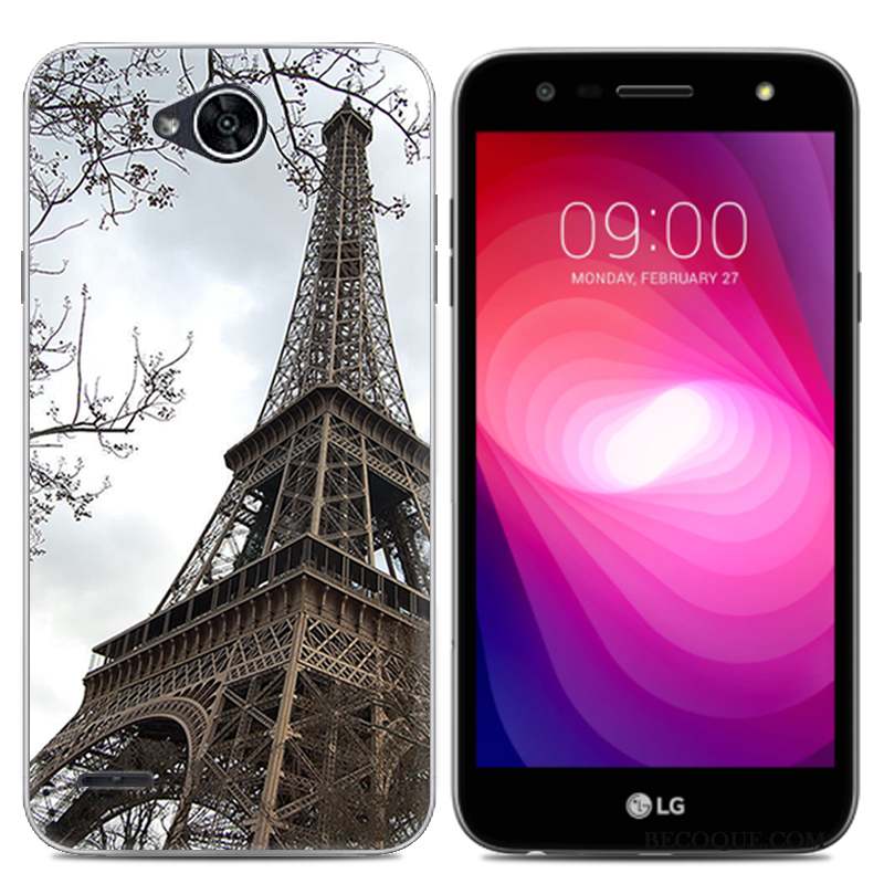 Lg X Power 2 Coque Fluide Doux Téléphone Portable Transparent Tendance Peinture Blanc