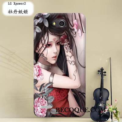 Lg X Power 2 Coque Multicolore Téléphone Portable Fluide Doux Protection Transparent Tissu