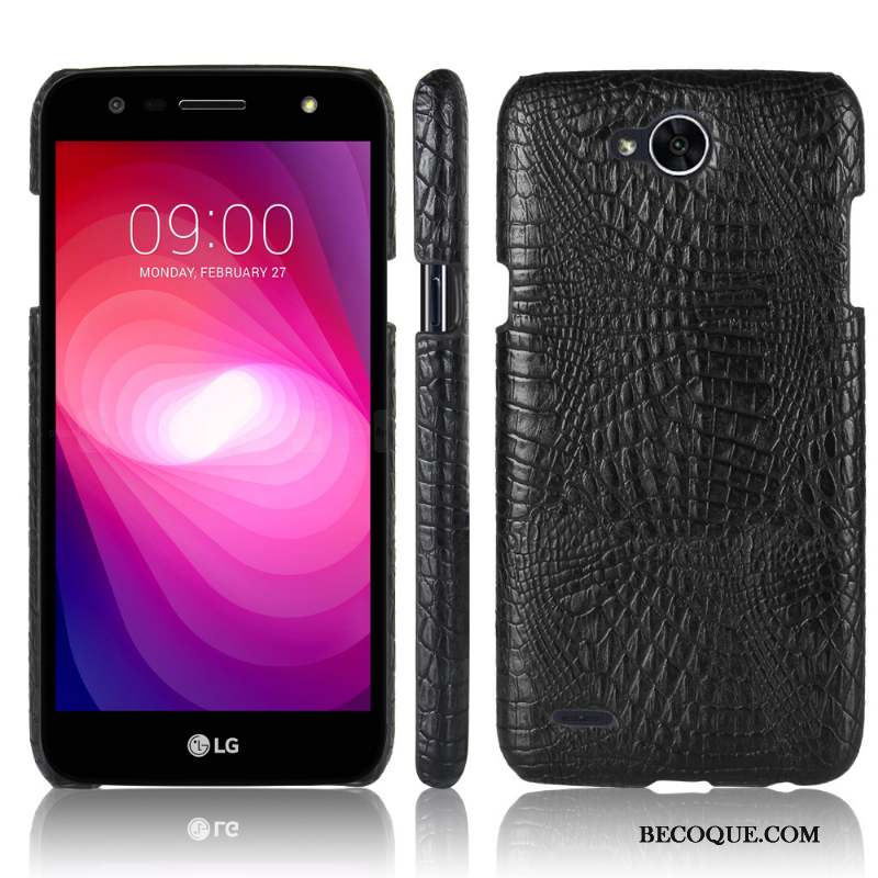 Lg X Power 2 Cuir Crocodile Modèle Coque De Téléphone Étui Protection Nouveau