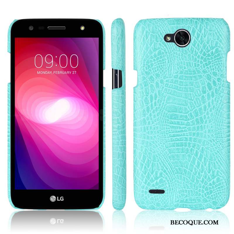 Lg X Power 2 Cuir Crocodile Modèle Coque De Téléphone Étui Protection Nouveau