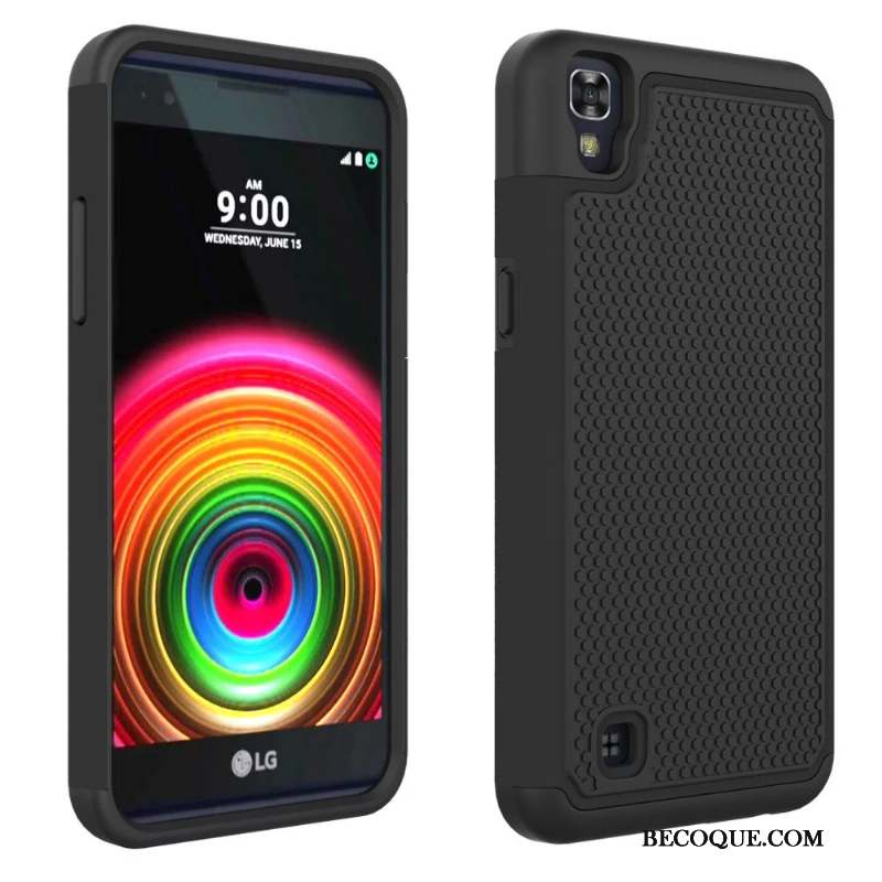 Lg X Power Coque Fluide Doux Violet Antidérapant Étui Incassable Protection