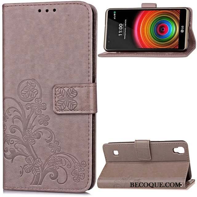 Lg X Power Coque Incassable Marque De Tendance Étui Ornements Suspendus Housse Rouge