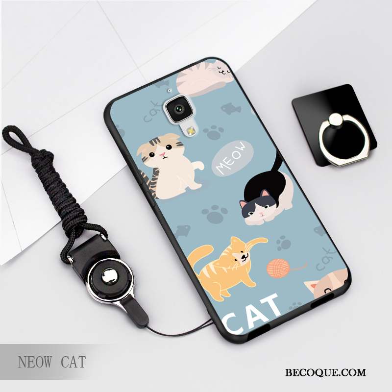 Mi 4 Coque Ornements Suspendus Silicone Petit Étui Téléphone Portable Noir