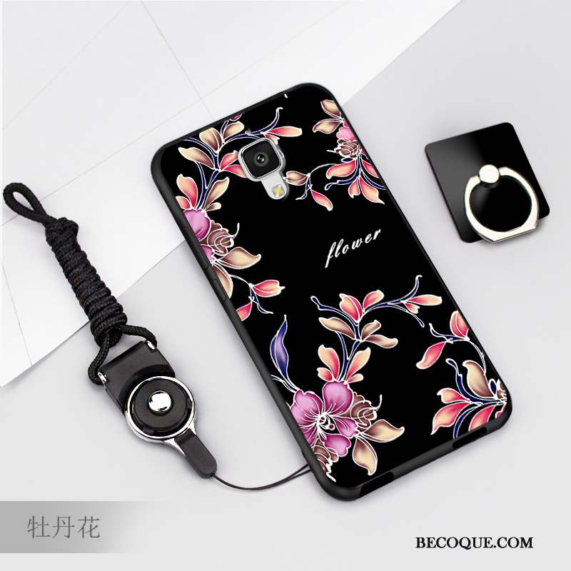 Mi 4 Coque Ornements Suspendus Silicone Petit Étui Téléphone Portable Noir