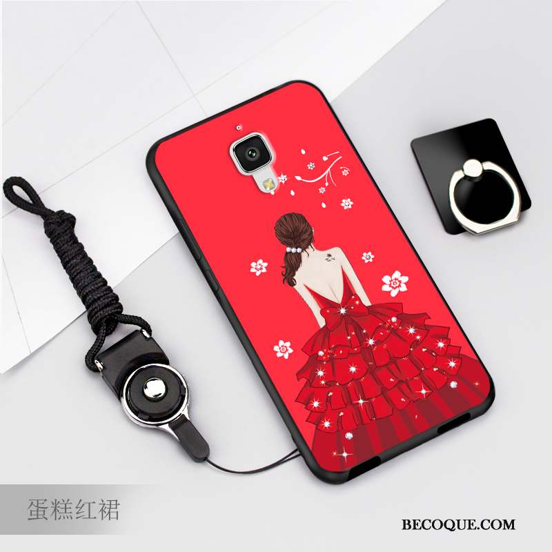 Mi 4 Coque Ornements Suspendus Silicone Petit Étui Téléphone Portable Noir