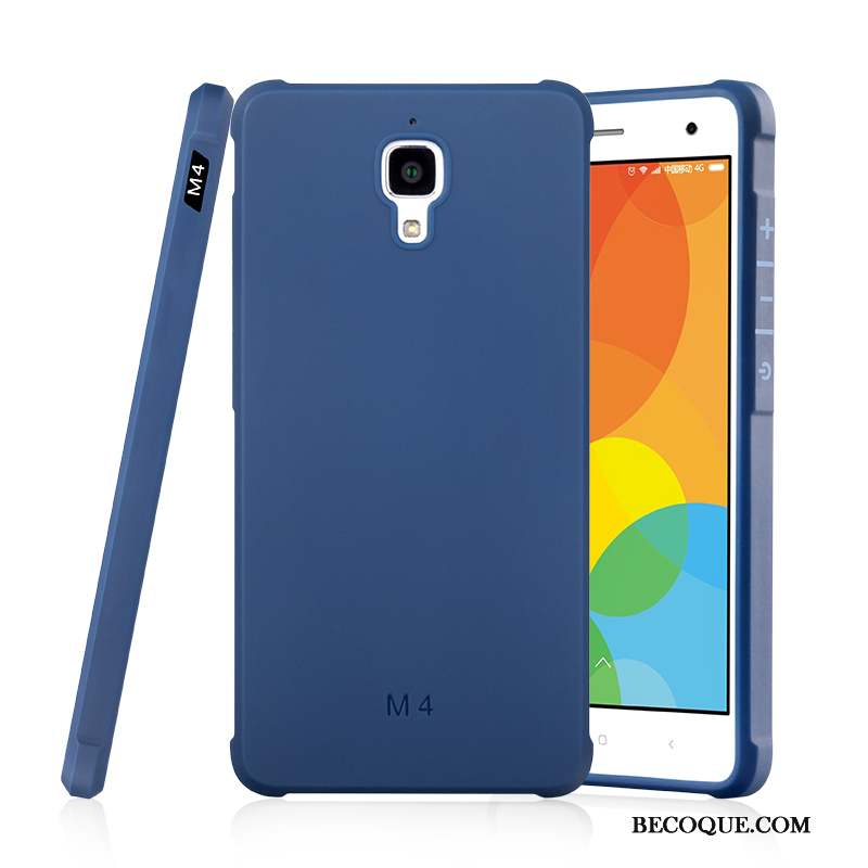 Mi 4 Délavé En Daim Tendance Fluide Doux Tout Compris Coque De Téléphone Bleu