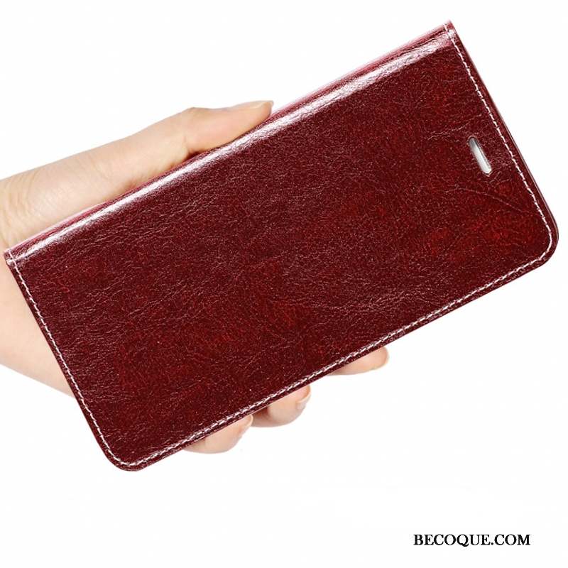 Mi 5 Coque Clamshell Marron Silicone Étui En Cuir Petit Cuir Véritable