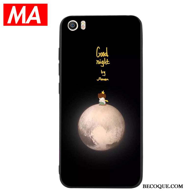 Mi 5 Coque Petit Noir Net Rouge Fluide Doux Dessin Animé Silicone