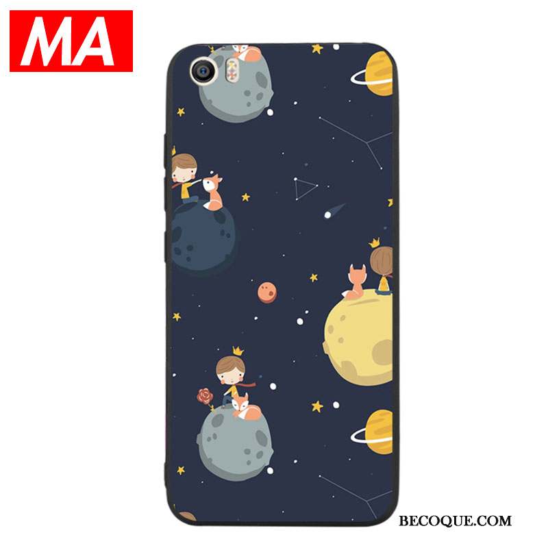 Mi 5 Coque Petit Noir Net Rouge Fluide Doux Dessin Animé Silicone