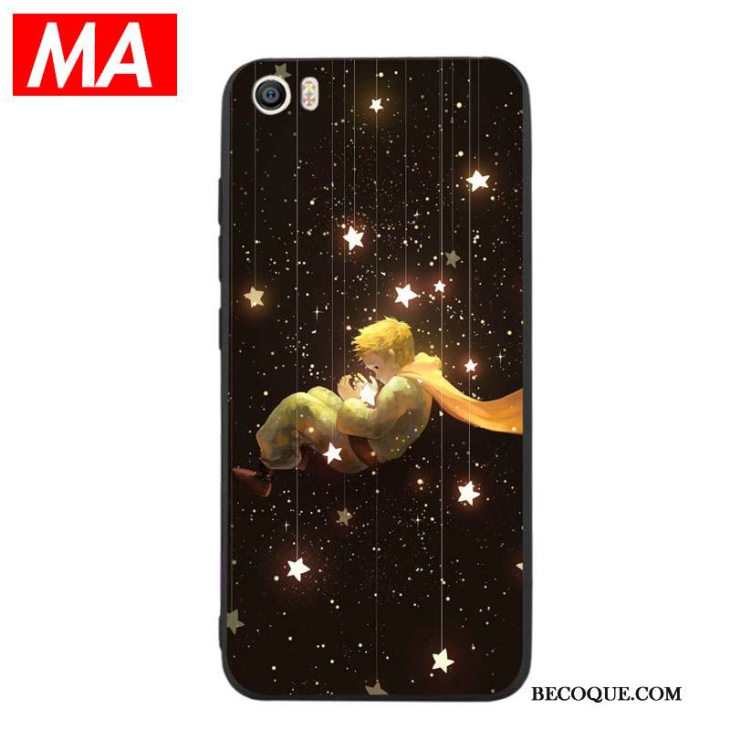 Mi 5 Coque Petit Noir Net Rouge Fluide Doux Dessin Animé Silicone