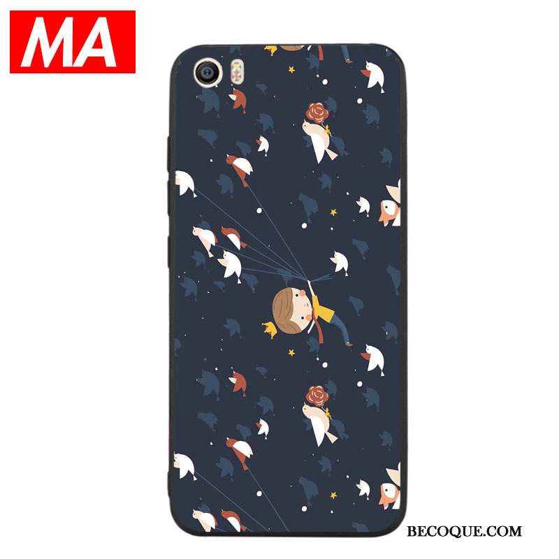 Mi 5 Coque Petit Noir Net Rouge Fluide Doux Dessin Animé Silicone