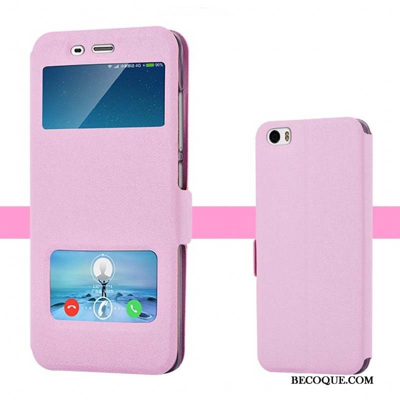 Mi 5 Coque Rose Tendance Étui Téléphone Portable Étui En Cuir Housse