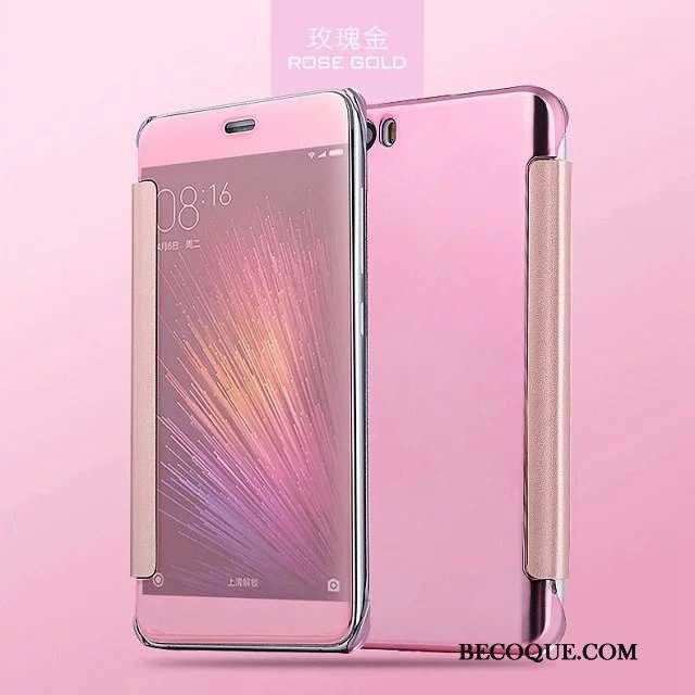 Mi 5 Coque Étui Petit Protection Miroir Étui En Cuir Violet