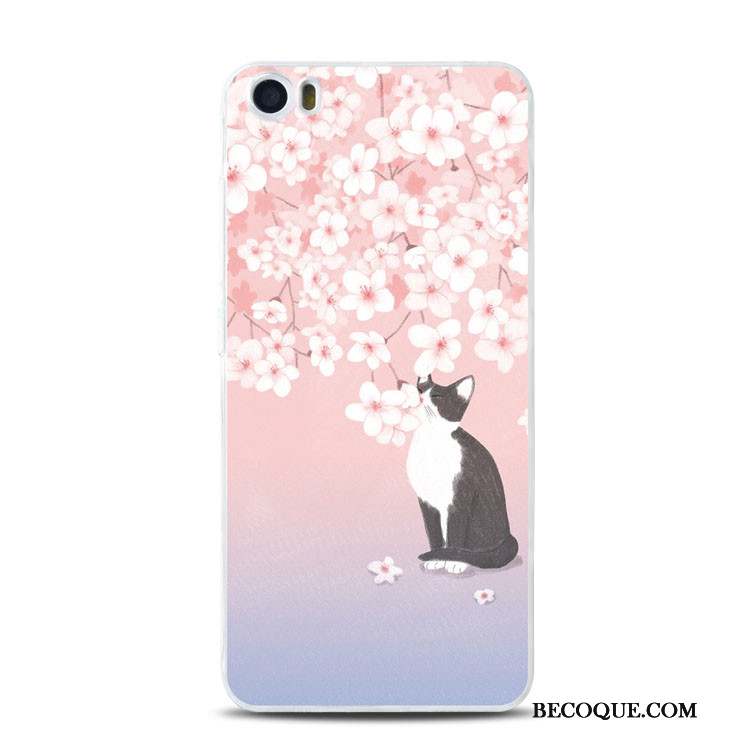 Mi 5 Fluide Doux Coque De Téléphone Support Petit Chat Gaufrage