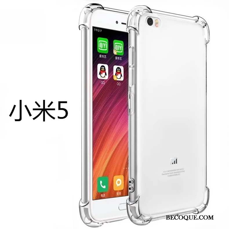 Mi 5 Personnalité Fluide Doux Silicone Transparent Protection Coque De Téléphone