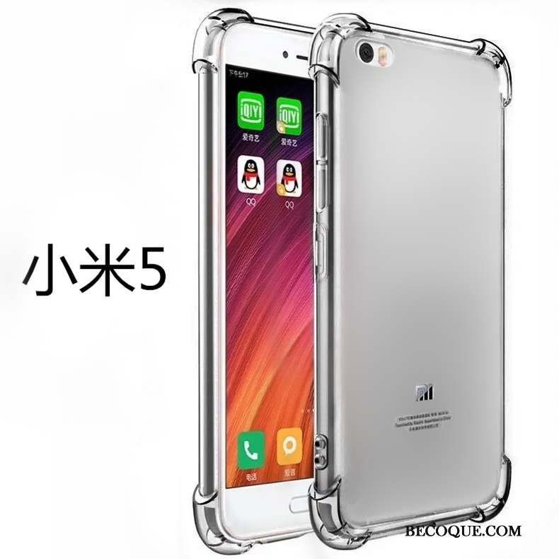 Mi 5 Personnalité Fluide Doux Silicone Transparent Protection Coque De Téléphone