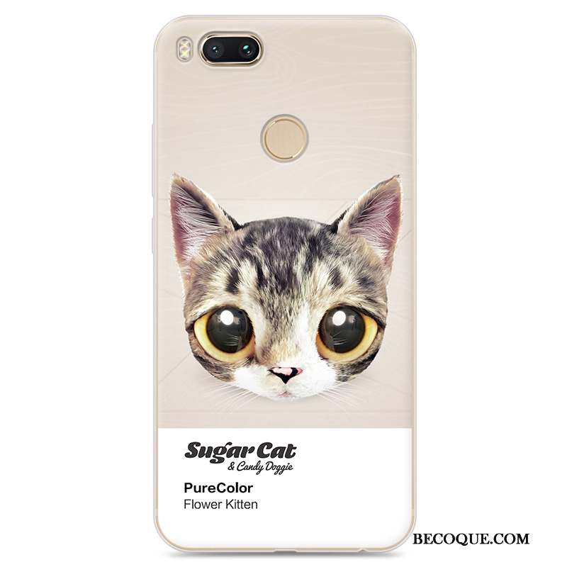 Mi 5x Coque Chat Protection Silicone Petit Bleu Clair Fluide Doux