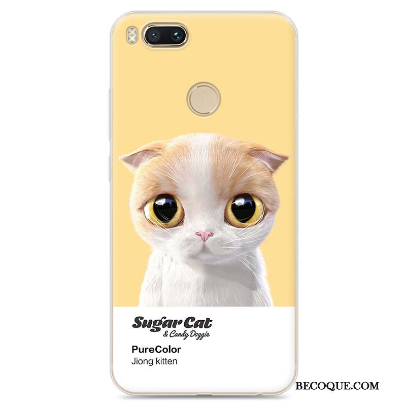 Mi 5x Coque Chat Protection Silicone Petit Bleu Clair Fluide Doux