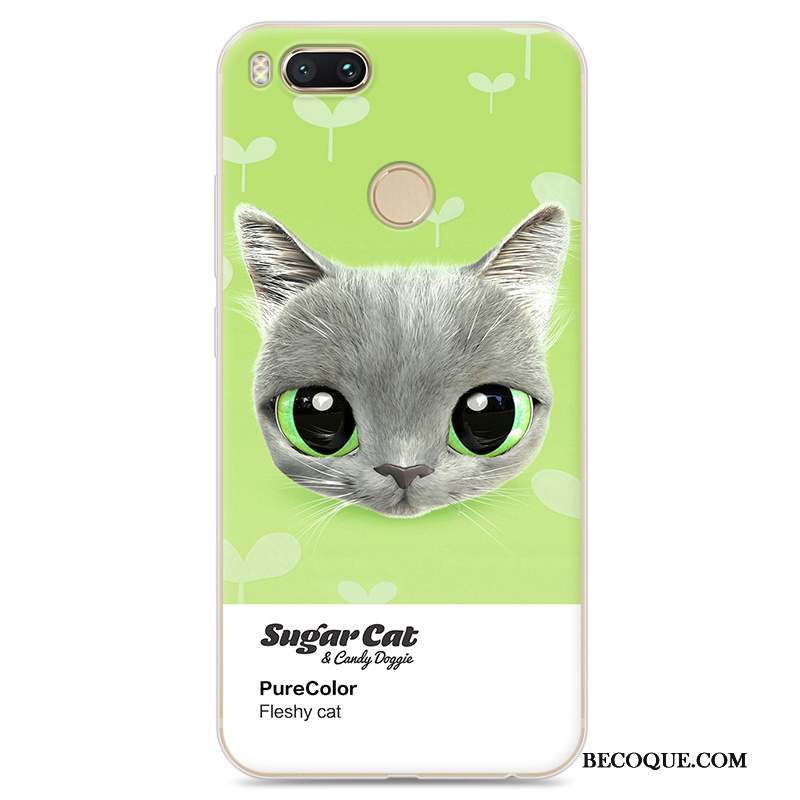 Mi 5x Coque Chat Protection Silicone Petit Bleu Clair Fluide Doux