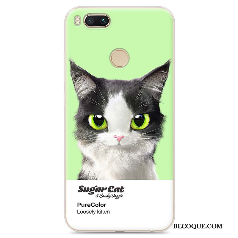 Mi 5x Coque Chat Protection Silicone Petit Bleu Clair Fluide Doux