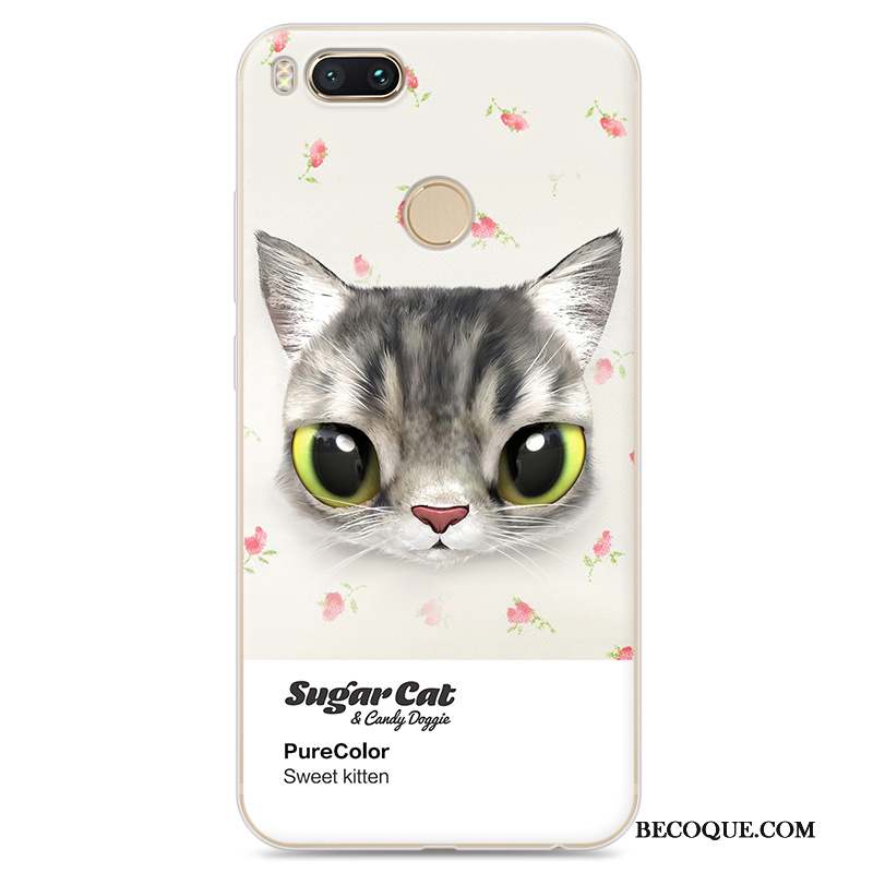 Mi 5x Coque Chat Protection Silicone Petit Bleu Clair Fluide Doux