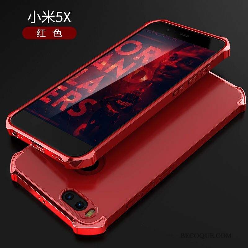 Mi 5x Coque Placage Couleur Unie Petit Étui Délavé En Daim Or