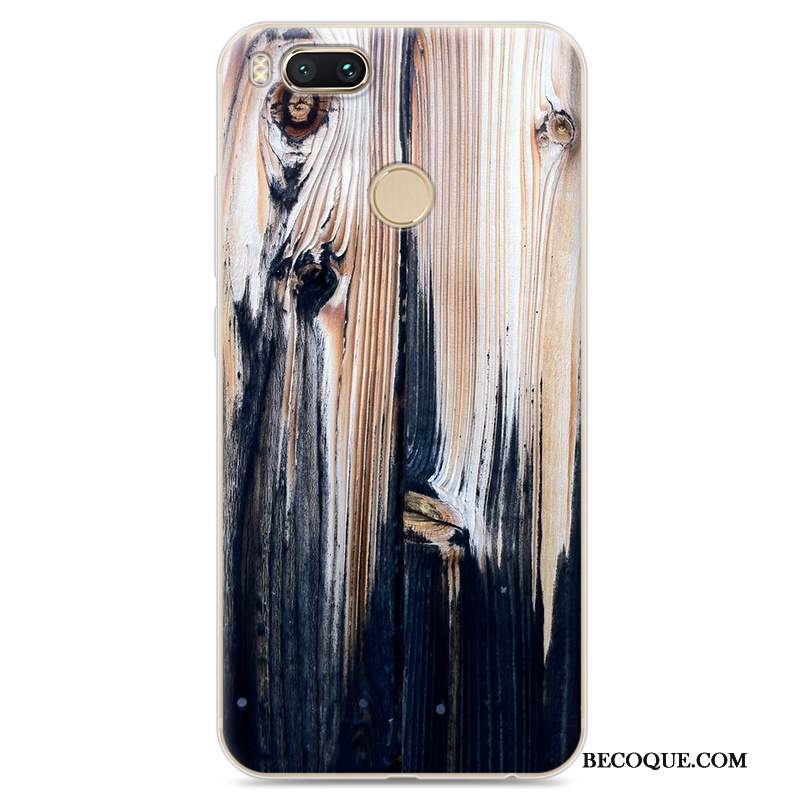 Mi 5x Coque Tout Compris Grain De Bois Protection Simple Étui Gris