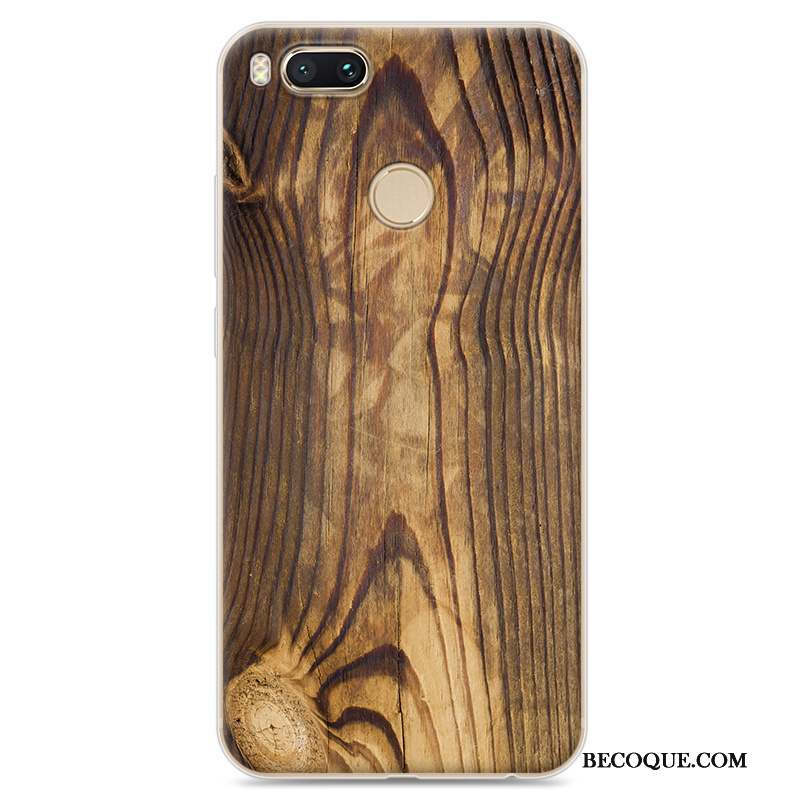 Mi 5x Coque Tout Compris Grain De Bois Protection Simple Étui Gris