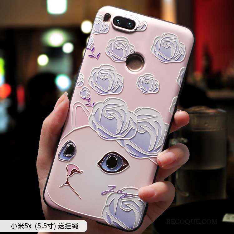 Mi 5x Coque Tout Compris Personnalité Tendance Rose Étui Silicone