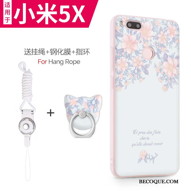 Mi 5x Coque Tout Compris Petit Rose Créatif Incassable Personnalité