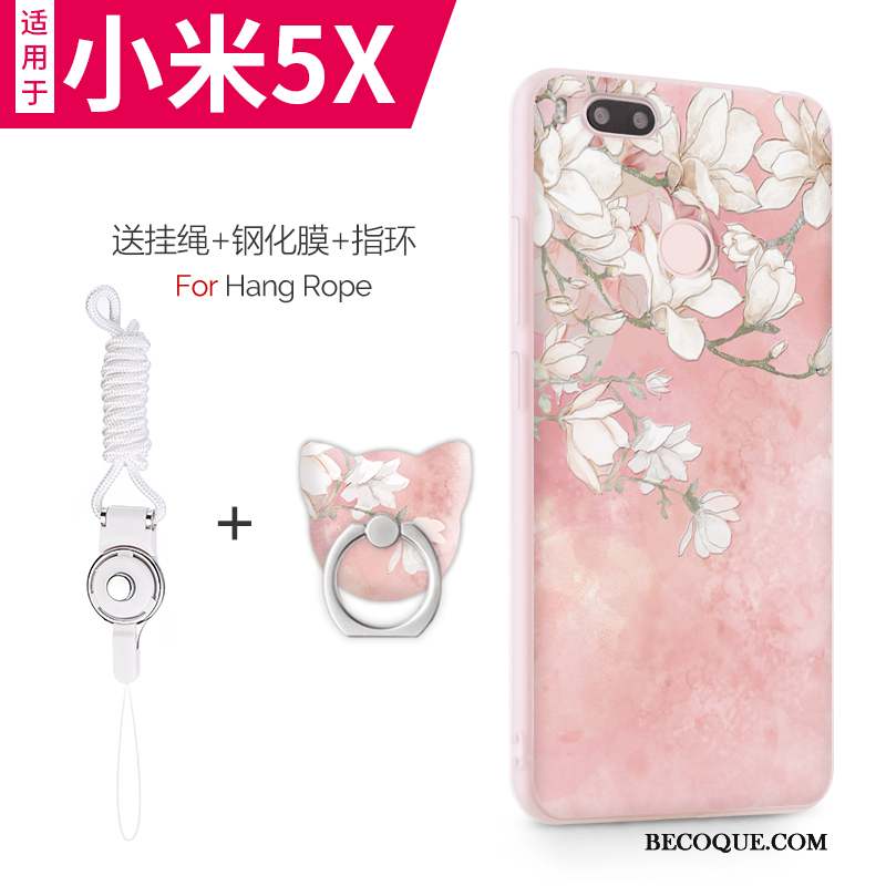 Mi 5x Coque Tout Compris Petit Rose Créatif Incassable Personnalité