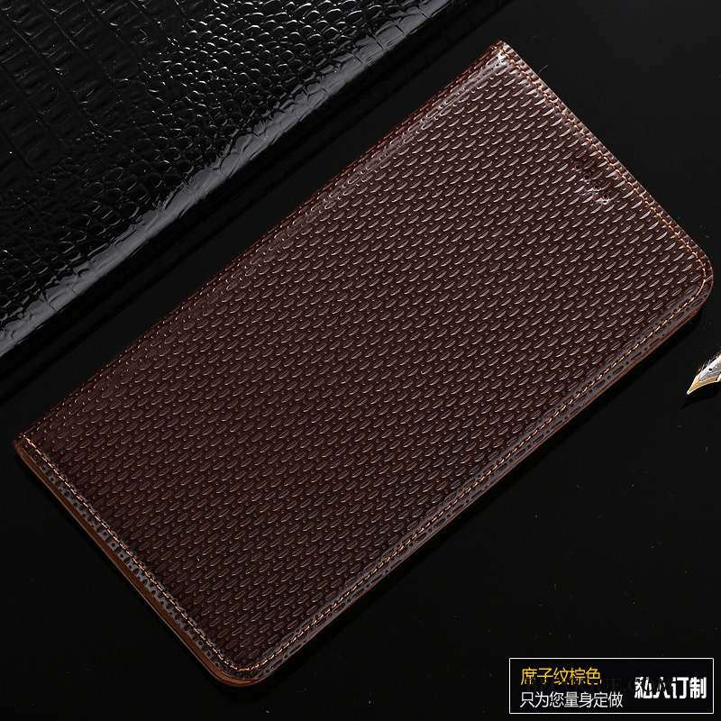 Mi 5x Coque Téléphone Portable Étui En Cuir Protection Petit Noir Cuir Véritable