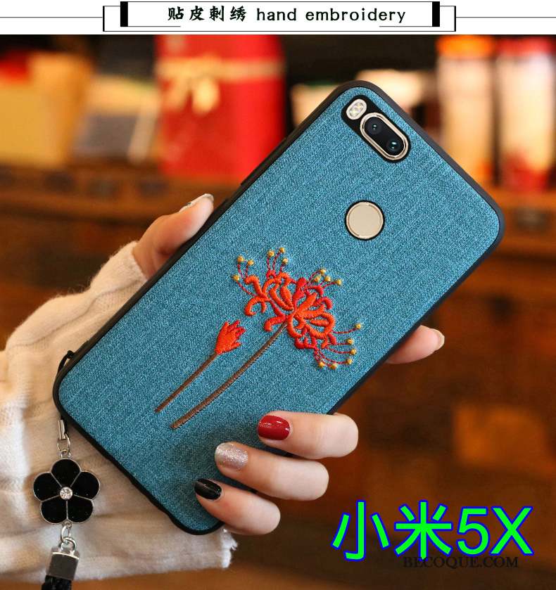 Mi 5x Silicone Fluide Doux Coque De Téléphone Petit Bleu Tout Compris