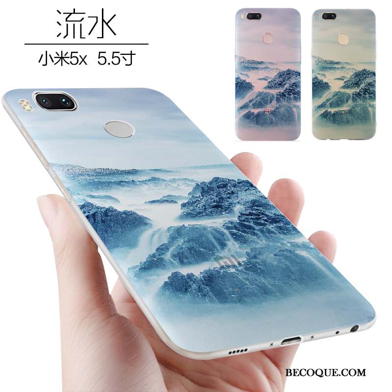 Mi 5x Tout Compris Coque De Téléphone Protection Bleu Clair Tendance Créatif