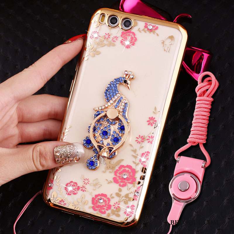 Mi 6 Coque Cou Suspendu Étui Petit Fluide Doux Anneau Strass