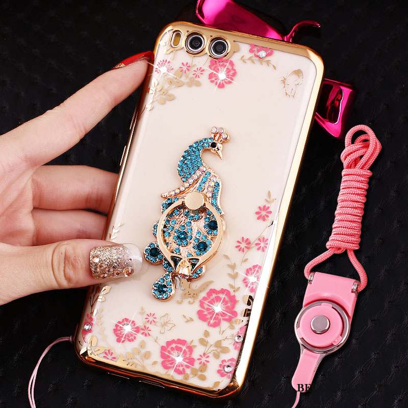 Mi 6 Coque Cou Suspendu Étui Petit Fluide Doux Anneau Strass