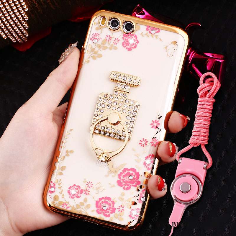 Mi 6 Coque Cou Suspendu Étui Petit Fluide Doux Anneau Strass